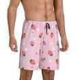 thumbnail image 2 of Fuzoiu Floral Strawberr Print Pajama Shorts for Men, Men's Pajama Bottoms,Mens Lounge Sleepwear,Pajama Pants with Pocket-X-Large, 2 of 6