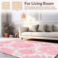 thumbnail image 2 of Ultra Soft Area Rug, Intricate Lotus Blossom with Layered Petal and Stem Details, Non Slip, Stain Resistant, Washable Area Rugs for Living Room, Bedroom(Pink, 8X10), 2 of 8