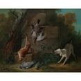 thumbnail image 3 of Jean-Baptiste Oudry 18x15 Black Modern Framed Museum Art Print Titled - Dog Guarding Dead Game (1753), 3 of 5