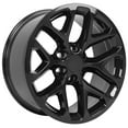 thumbnail image 3 of OE Wheels CV98 20 Inch Rims and Tires Fit Silverado 1500 Snowflake Style 6x139.7 20x9 Gloss Black - Hollander 5668 - Dueler H/L Alenza 275/55-20 (Set of 4), 3 of 5
