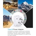 thumbnail image 3 of South  Travel Plug Adapter, Type M Power Adapter with 2 AC Outlets 3 USB Ports(2 USB C) for  to South  Botswana Namibia India Nepal Bhutan Sri Lanka, 3 of 7