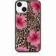 thumbnail image 1 of wonima11 Cute Pink Hibiscus Flowers Leopard Cheetah Print Aesthetic Phone Case for iPhone 14 & iPhone 13 Case for Women Girls -6.1Inch, 1 of 1