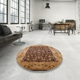 thumbnail image 4 of Ahgly Company Machine Washable Indoor Square Industrial Modern Brown Sand Brown Area Rugs, 5' Square, 4 of 7