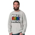 thumbnail image 3 of Worlds Gayest Brother Sibling Pride Men's Long Sleeve Tee T Shirt Brisco Brands L, 3 of 6
