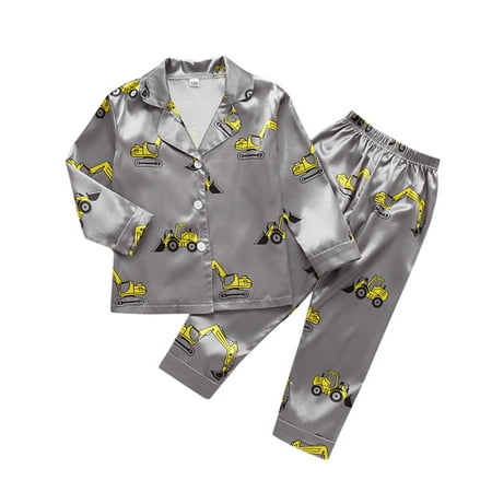 

Sleeve Printed Car Girls Boys Outfit Set Pajamas Kids Tops Pants Baby Long Boys Outfits Set Boy Outfits