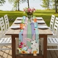 thumbnail image 4 of Table Runners 70 Inches Long Dress Scarves, Easter Bunny Farmhouse Coffee/Dining/Kitchen Table Decor, Holiday Table Runner, Farmhouse Watercolor Eggs Tulip Wood Grain 13x70 Inch, 4 of 9