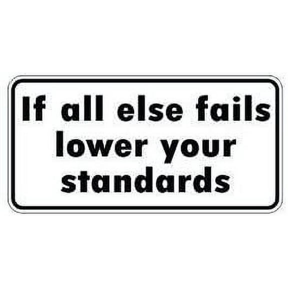 Pair of If All Else Fails Lower Your Standards Funny Hard Hat/Helmet Stickers