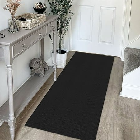 iOhouze Runners 2x5 ft Boho Hallway Runner Rug Washable Runner Rugs with Rubber Backing Cotton Black Entryway Runner Rugs Floor Rugs for Kitchen Bathroom Entryway Bedroom