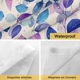 thumbnail image 4 of Gradient Blue Leaf No Hooks Shower Curtain with Snap-in Liner Vintage Spring Watercolor Purple Blue Leaves Linen Texture Shower Curtains for Bathroom, Waterproof, Easy Install, Washable 72"x84", 4 of 9
