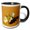 Black/White, variant on 3drose, Imperial Sand Dunes Recreation Area, Ca. Brown-eyed Primrose Flowers., 15oz Two-tone Yellow Mug