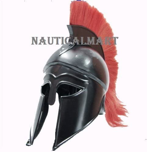 Armor Sca Medieval Knight Spartan Helm Greek Corinthian Helmet with Red Plume 
