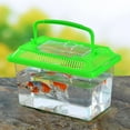 thumbnail image 2 of Tanque de plástico grande, mediano y pequeño para tortugas, tanque para peces de colores, caja de alimentación para reptiles, caja de transporte transparente portátil, caja para tortugas, 2 of 5