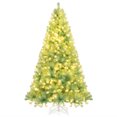 thumbnail image 1 of Gymax 7.5 FT Pre-Lit Tinsel Christmas Tree Artificial Xmas Tree w/ 1300 Lush Branch Tips Fruit Green, 1 of 10