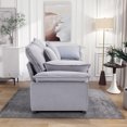 thumbnail image 2 of Yeahumalia 91.3" W Velvet Loveseat Sofa with Deep Seat for Living Room Bedroom, Dark Grey, 2 of 7