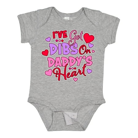 

Inktastic Ive Got Dibs on My Daddys Heart with Hearts and Dots Gift Baby Boy or Baby Girl Bodysuit