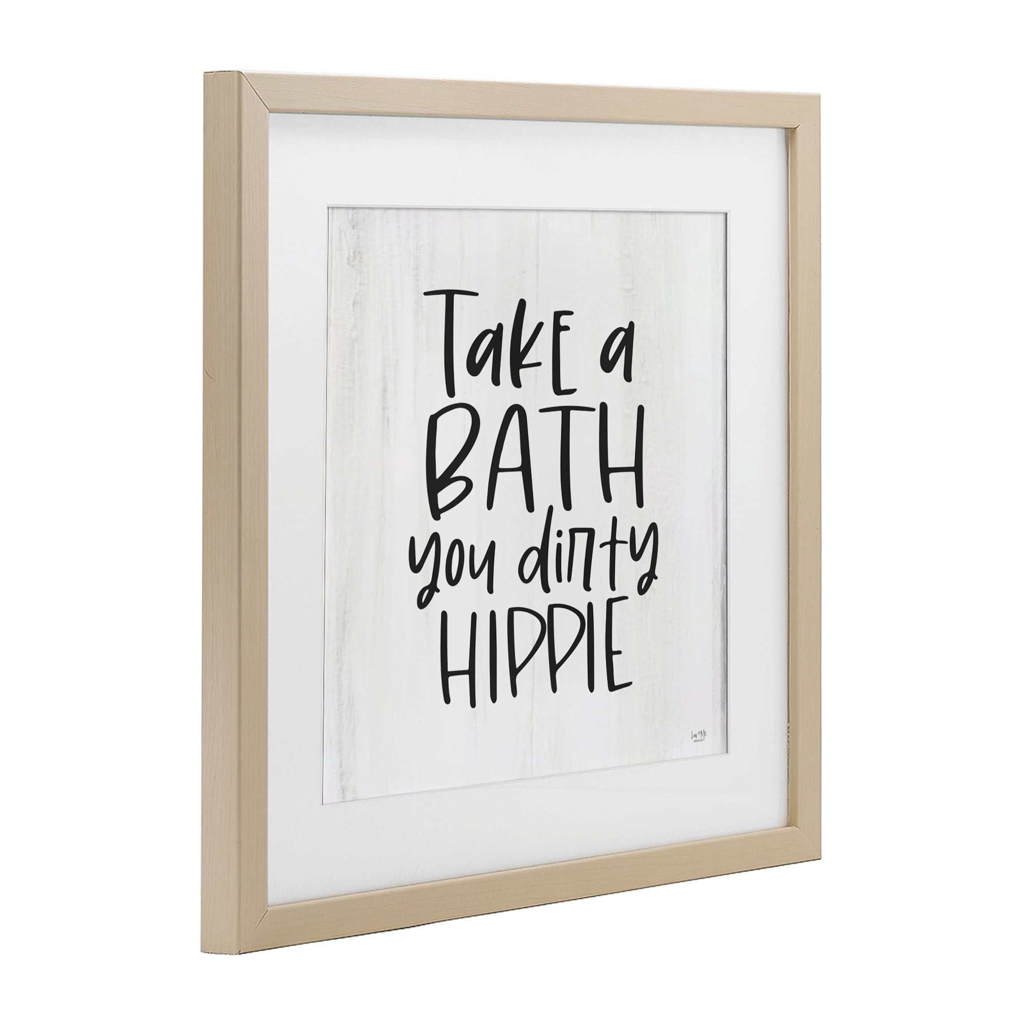 Stupell Industries Take A Bath Dirty Hippie Birch Framed Print Under Glass, design by Lux + Me Designs