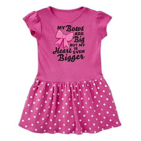 

Inktastic My Bows are Big But My Heart is Even Bigger Gift Baby Girl Dress