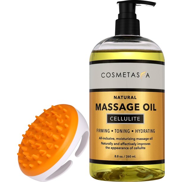Cosmetasa AntiCellulite Massage Oil with Cellulite Massager 8.8 oz