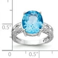 thumbnail image 2 of Primal Gold 14 Karat White Gold 12x10mm Oval Blue Topaz and AAA Diamond Ring, 2 of 7