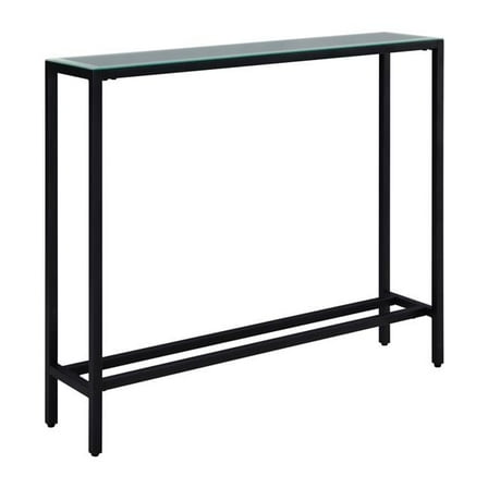 HomeRoots 402384 36 in. Mirrored Glass Console Table, Black
