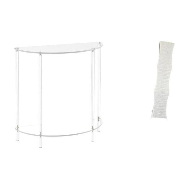 Mesita de noche de acrílico,Mesa auxiliar de acrílico transparente Mesa auxiliar transparente en capas,Pantalla de lámpara de pie,Lámpara de estudio minimalista con pantalla,Cubierta de luz