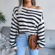 thumbnail image 5 of Jersey de rayas de otoño para mujer, Top de rayas de otoño para mujer Top de rayas de otoño para mujer Top de rayas de manga larga Construcción resistente, 5 of 9