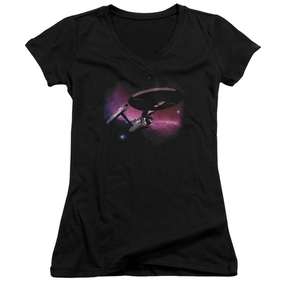 Star Trek Prime Directive Junior Women's V-Neck T-Shirt Black