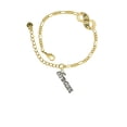 thumbnail image 2 of Delight Jewelry Silvertone Crystal Script ''Dream'' Gold-tone Paw Infinity Link Chain Bracelet, 6"+2" Extender, 2 of 3
