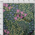 thumbnail image 2 of oneOone Tissu Georgette Viscose Vert Feuilles & Floral Matériel de Robe Tissu Imprimé Tissu au Mètre 42 Pouces de Large, 2 of 4