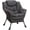 Gray, variant on MEETWARM Fabric Lazy Chair, Armchair&Accent Contemporary Lounge Chair, Upholstered Single Sofa Chair with a Side Pocket, Armrests and Thick Padded Back for All rooms Color and Color category- Gray
