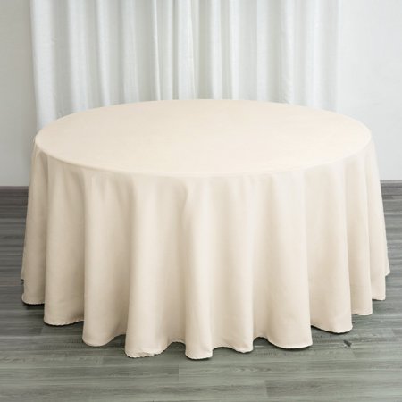 

Efavormart 120 Beige Polyester Round Tablecloth