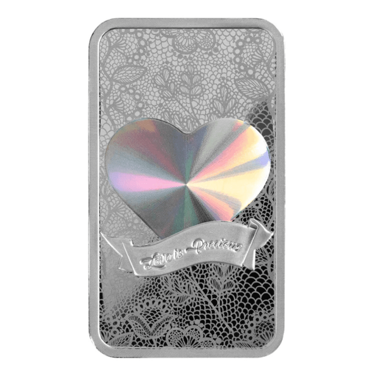 2024 Pamp Love is Precious Heart Holographic 50 Gram Silver Bar in Assay