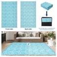 thumbnail image 3 of HIWEAVER 9' x 18' Light Blue Outdoor Rug PP Plastic Straw Woven Waterproof Patio Rug with Border Portable Outside Carpet for Balcony Deck Picnic Garden Decor, 3 of 7