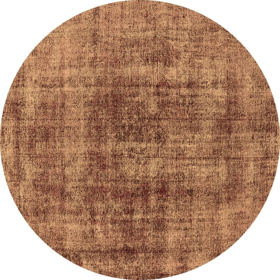 Ahgly Company Indoor Round Oriental Brown Industrial Area Rugs, 3' Round