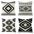 thumbnail image 4 of JilgTeok 2 Packs Throw Pillow Covers Decorative Square Cotton Linen Cushion Cases for Sofa Bedroom Living Room Home Decor with Hidden Zipper 18x18 Inch, 4 of 4