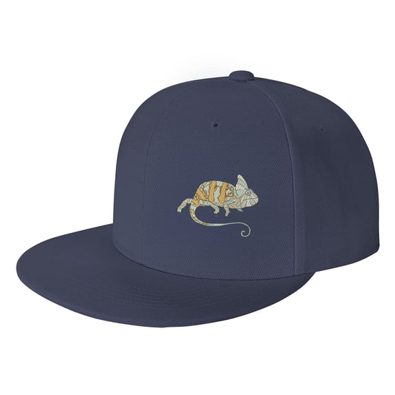 ZICANCN Chameleon Exotic Baseball Caps, Trucker Hats for Men And Women, Adjustable Breathable Flat Caps, Navy Blue