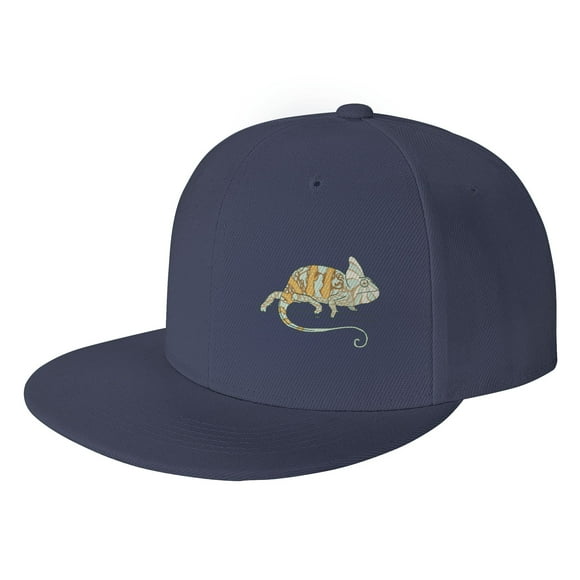 ZICANCN Chameleon Exotic Baseball Caps, Trucker Hats for Men And Women, Adjustable Breathable Flat Caps, Navy Blue