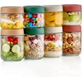 thumbnail image 1 of Oillase 8 Pack Overnight Oats Containers with Lids, Large & Small Glass Mason Jars 16oz & 10 oz, Breakfast Oatmeal Container to Go, Salad Me, 1 of 7