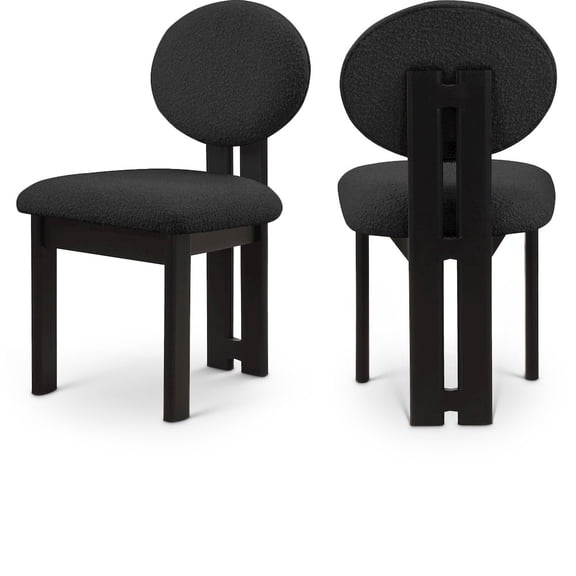 Meridian Furniture Napa Black Boucle Fabric Dining Chair (Set of 2)