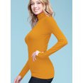 thumbnail image 4 of Made by Johnny Women's Long Sleeve Rib Turtleneck Top Pullover Sweater L MUSTARD, 4 of 6