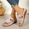thumbnail image 5 of Fnooota Flat Sandals for Women, Platform Slip On Open Toe Summer Shoes Sandals Pink Size 5.5, 5 of 9