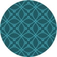 thumbnail image 1 of Ahgly Company Machine Washable Indoor Round Transitional Dark Turquoise Green Area Rugs, 5' Round, 1 of 7