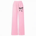 thumbnail image 4 of Ccpelsie Baggy Sweatpants for Girls Spring Wide Straight Leg Loose Fit Casual Pants Elastic High Waist Drawstring Lounge Joggers(Pink,13-14 Years), 4 of 4