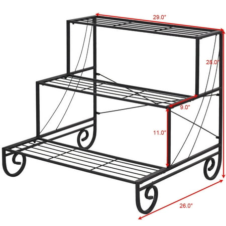 3 Tier Outdoor Metal Plant Stand Flower Planter Garden Display Metal Plant Stand Flower Planter Garden