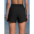 thumbnail image 5 of Charmo High Waisted Swim Shorts for Womens with Zipper Pockets Quick Dry Board Shorts Swimsuit Bottoms Built-in Brief, 5 of 7