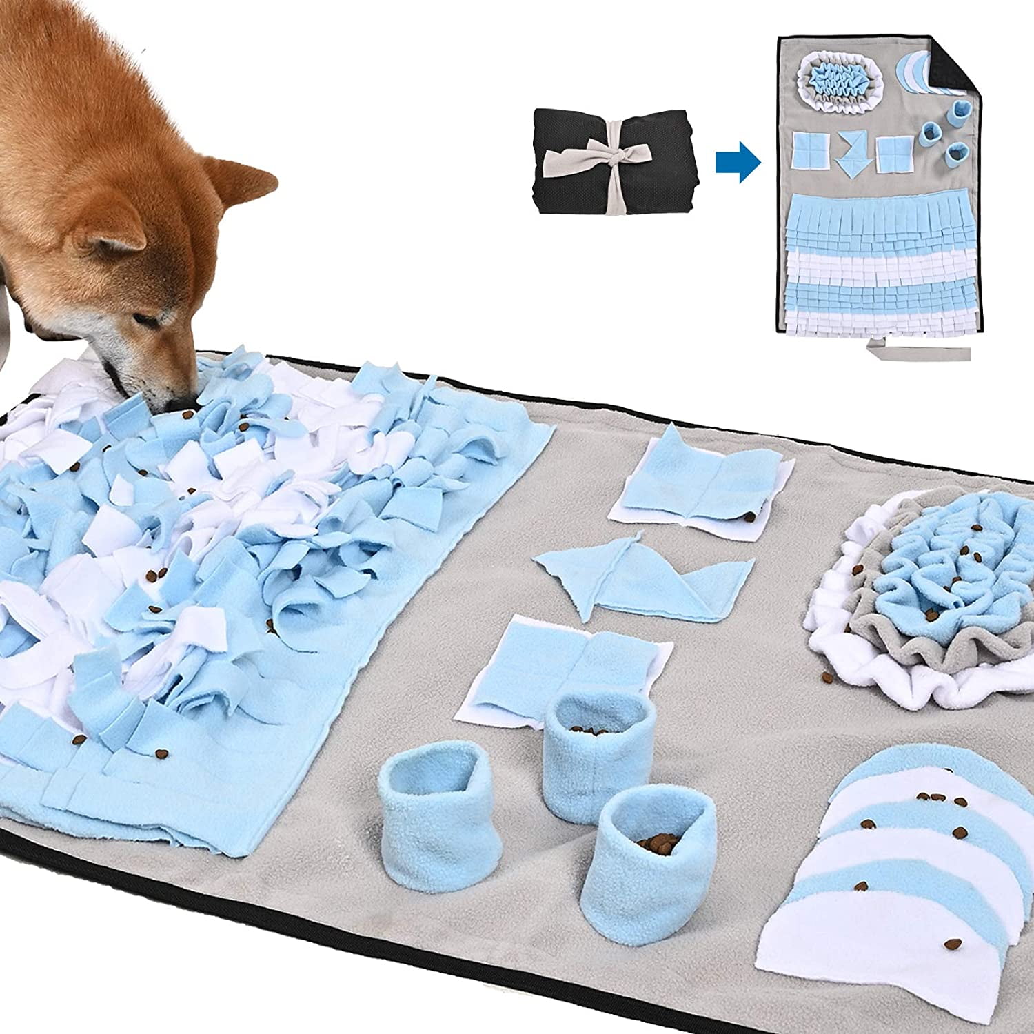 Iguohao Pet Snuffle Mat For Small Medium Dogs And Cats Encourages Natural Foraging Skills For Pets Interactive Dog Toy Slow Feeder Puzzle Toy Ac