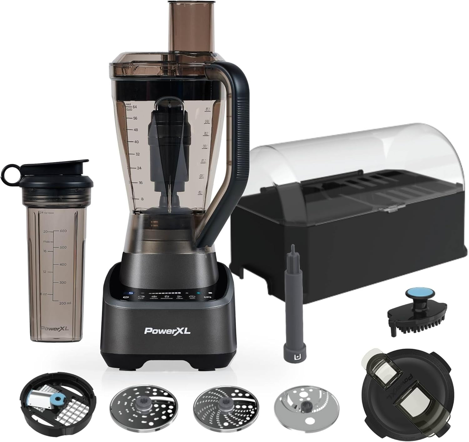 PowerXL SensiMax 1500W Smart Blending System with 72oz Jar & Food Processor Kit, BL7019-3MPTV