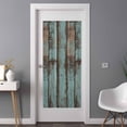thumbnail image 3 of Retro Wood Grain Window Privacy Film Gradient Barn Door Farmhouse Board Decorative Glass Window Film UV Blocking Static Cling Non-Adhesive Sticker Covering for Home Door 35.4x78.7 inches, 3 of 7