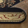 thumbnail image 5 of Formal Medallion Border Ultra-Soft Indoor Area Rug or Runner, 5' x 5', Midnight Blue by Blue Nile, 5 of 6