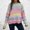 Pink, variant on Women Sweater Knit Tops for Women Fall Crewneck Long Sleeved Print Top Trendy Oversized Thick Pullover Winter Comfortable Party Warm TopBrown